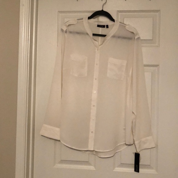 sheer white long sleeve shirt